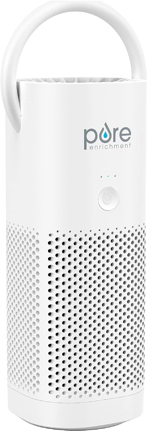 Pure Enrichment® PureZone™ Mini Portable Air Purifier - Cordless True HEPA Filter Cleans Air & Eliminates 99.97% of Dust, Odors, & Allergens Close to You - Cars, School, & Office (White)