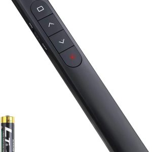 Wireless Presentation Clicker for PowerPoint Presentations, USB Dongle Presenter Remote with Laser Pointer Slide Clickers for Mac/Windows/Linux, Computer/Laptop, Google Slide/PPT/Keynote